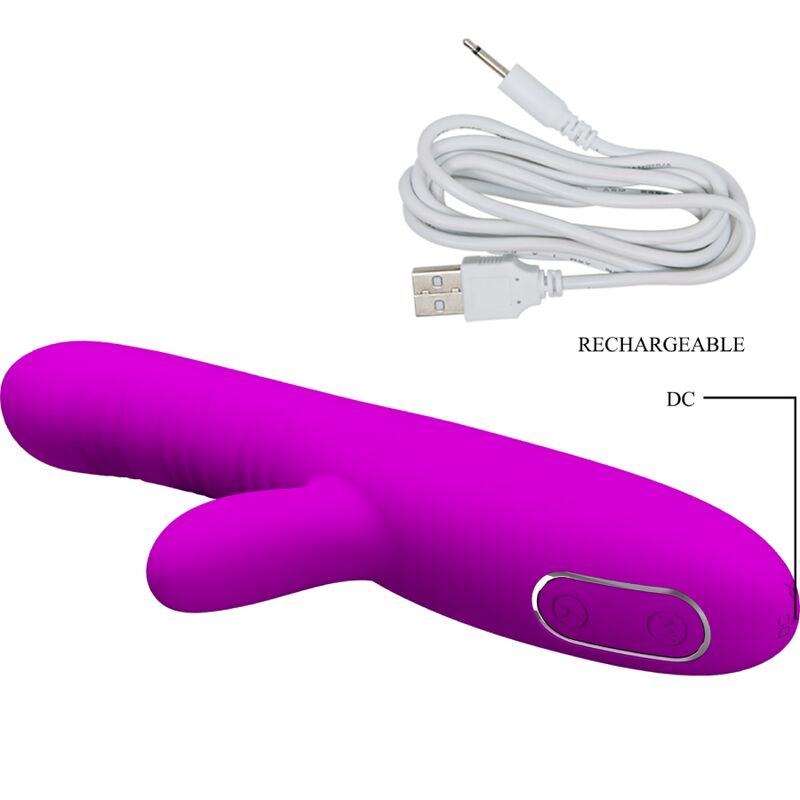 PRETTY LOVE - ANGELIQUE VIBRADOR MULTIFUNCIONAL + ESTIMULADOR DE CLITÓRIS ROXO