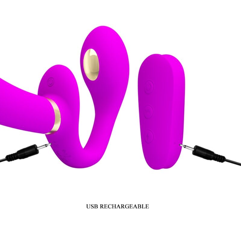 PRETTY LOVE - VIBRADOR DUPLO COM CONTROLO REMOTO THUNDERBIRD ROXO