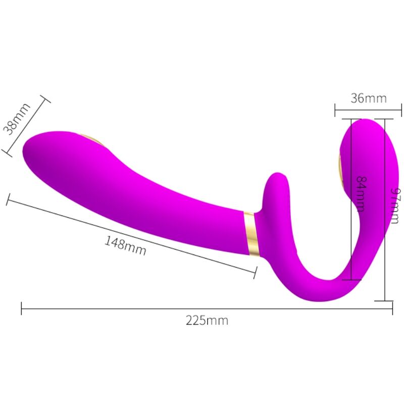 PRETTY LOVE - VIBRADOR DUPLO COM CONTROLO REMOTO THUNDERBIRD ROXO