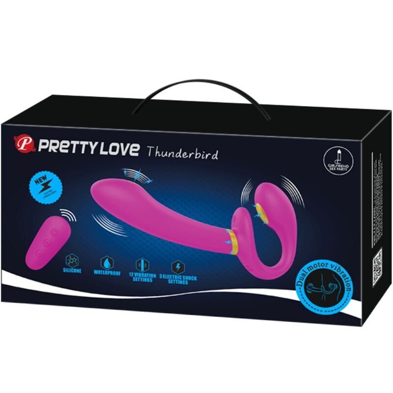 PRETTY LOVE - VIBRADOR DUPLO COM CONTROLO REMOTO THUNDERBIRD ROXO