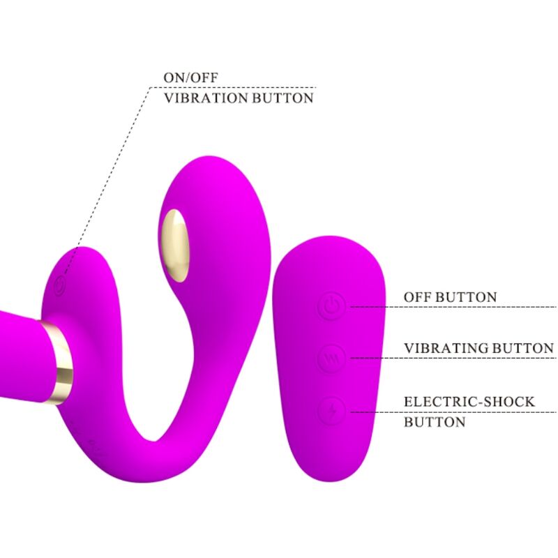 PRETTY LOVE - VIBRADOR DUPLO COM CONTROLO REMOTO THUNDERBIRD ROXO