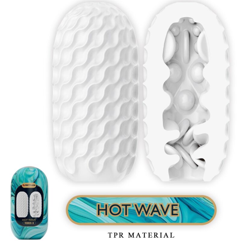 PRETTY LOVE - MASTURBADOR MASCULINO EM SILICONE HOT WAVE BRANCO