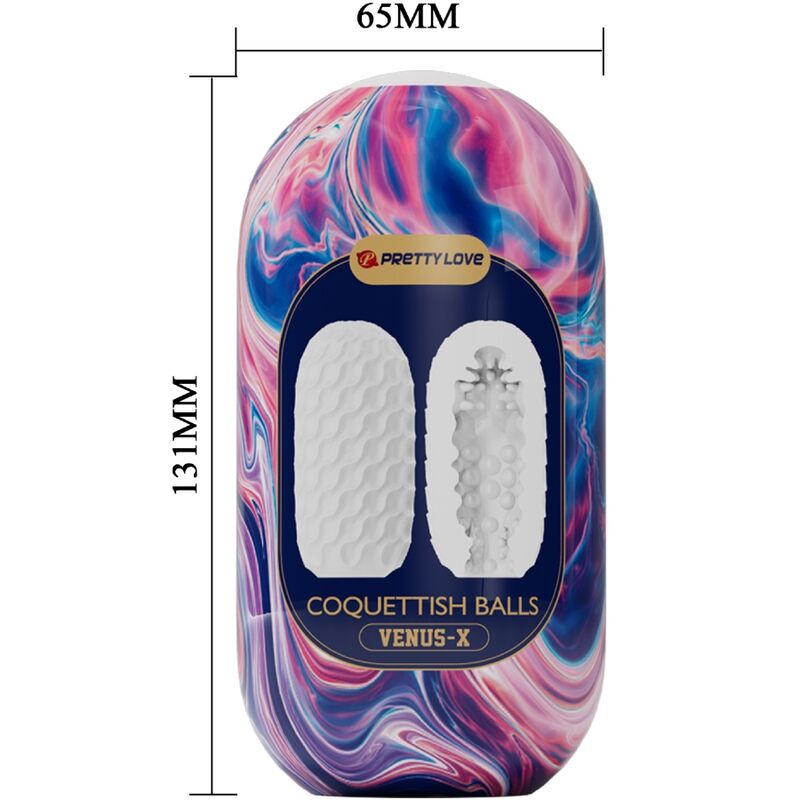 PRETTY LOVE - MASTURBADOR MASCULINO EM SILICONE COM BOLAS COQUETTISH BRANCAS