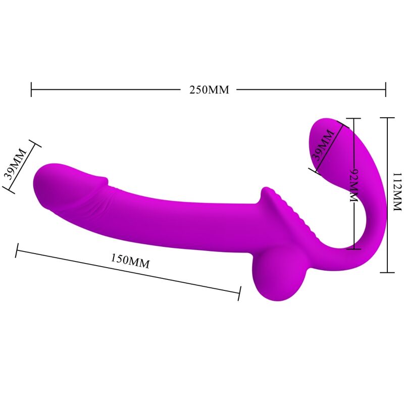 PRETTY LOVE - KELPIE DUPLO ESTIMULADOR COM STRAP-ON ROXO