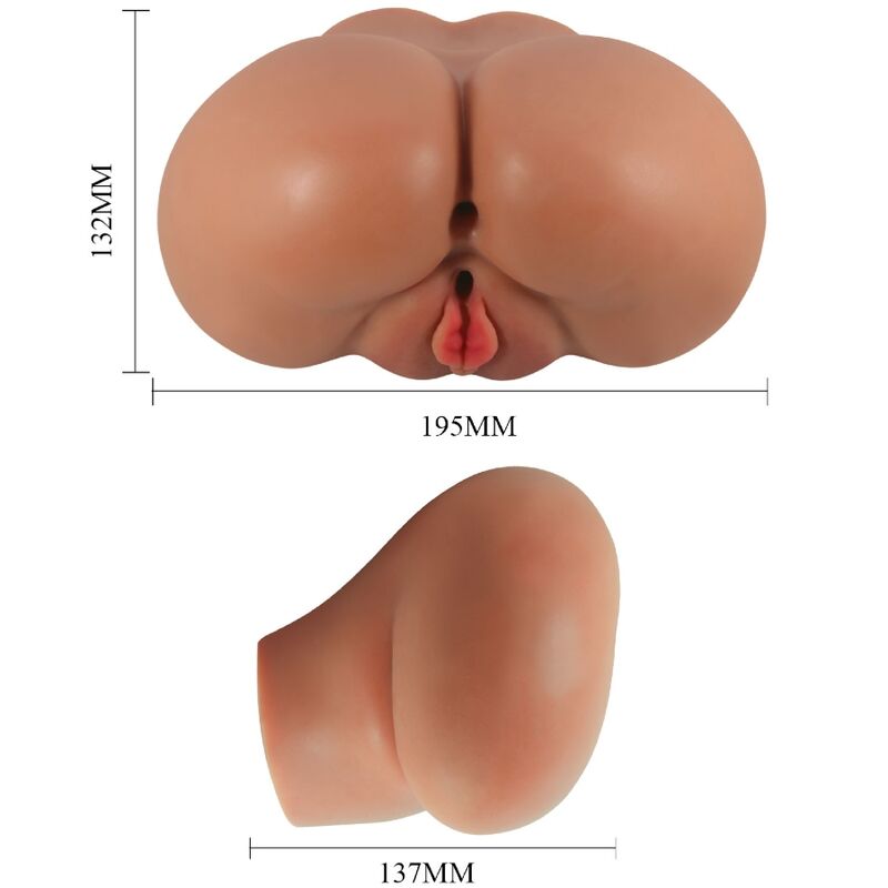 CRAZY BULL - LUNA VIBRADOR BUNDAL COM VAGINA E ÂNUS REALISTAS E CONTROLO REMOTO