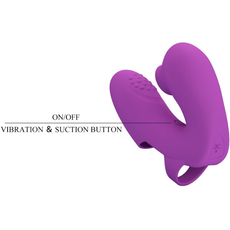 PRETTY LOVE - VIBRADOR DE DEDOS ATHENA COM ESTIMULADOR DE CLITÓRIS ROXO