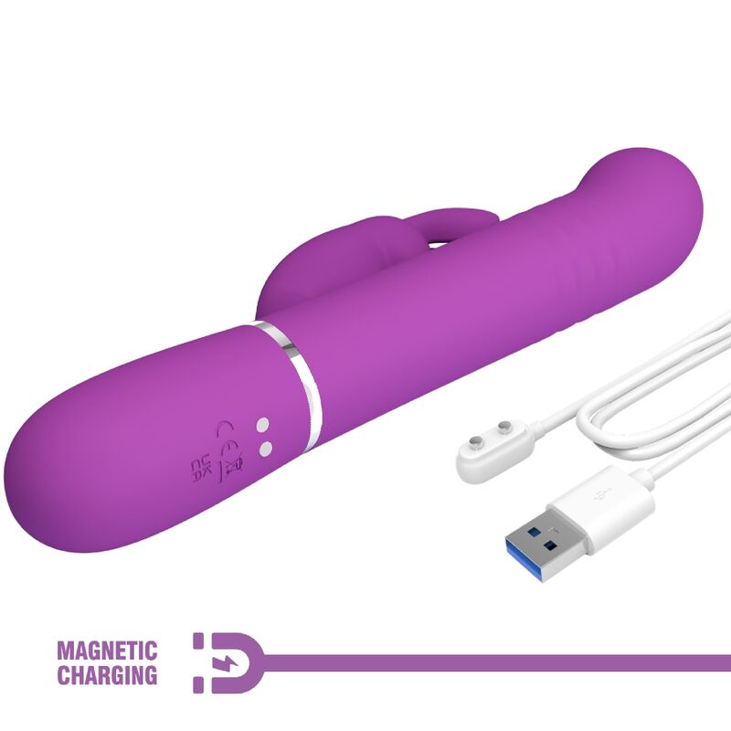 PRETTY LOVE - COALE 4 IN 1 MULTIFUNCTION RABBIT VIBRATOR  PURPLE