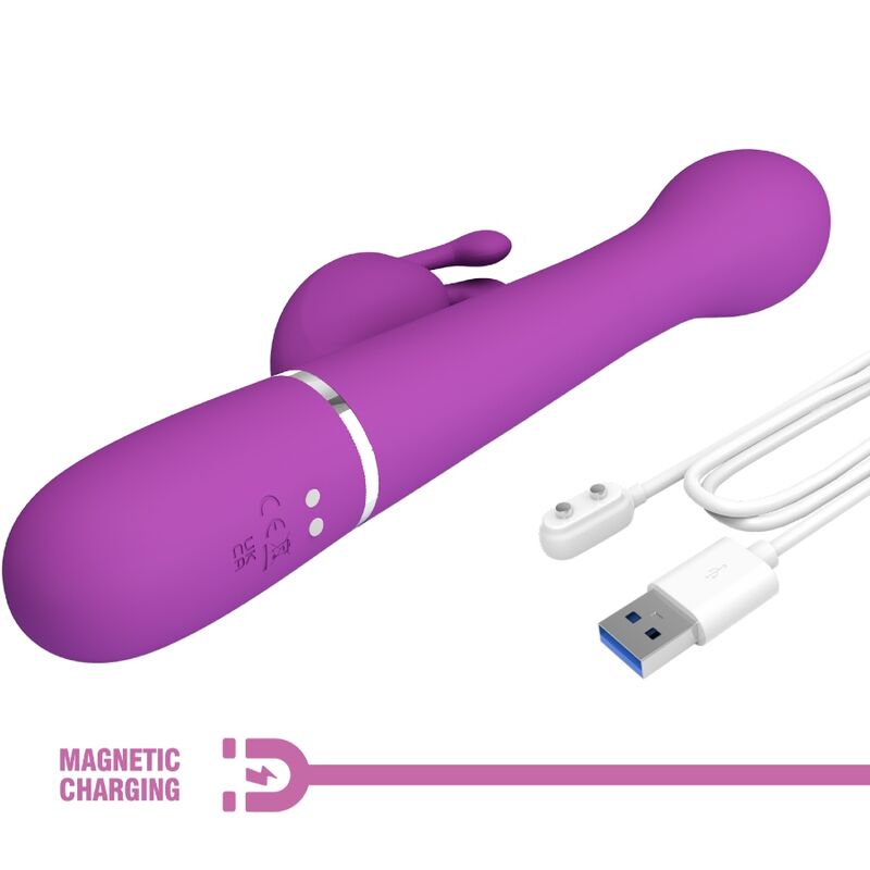 PRETTY LOVE - DEJON 3 EM 1 VIBRADOR MULTIFUNCIONAL COELHO ROXO