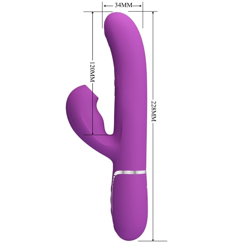 PRETTY LOVE - PERLITA 3 EM 1 VIBRADOR MULTIFUNCIONAL COELHO ROXO