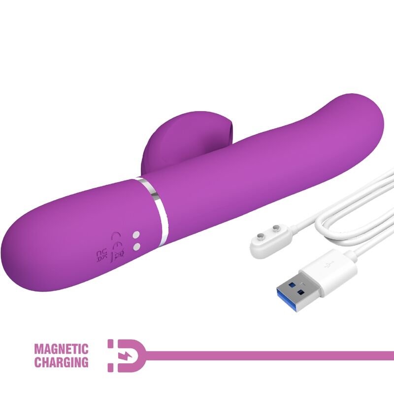PRETTY LOVE - PERLITA 3 EM 1 VIBRADOR MULTIFUNCIONAL COELHO ROXO