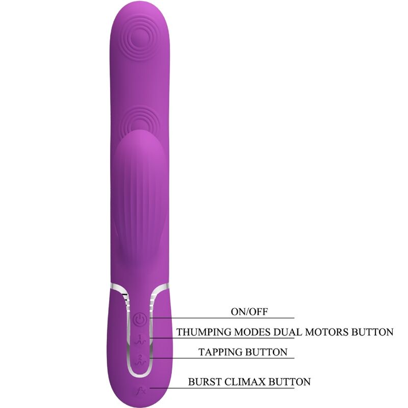PRETTY LOVE - PERLITA 3 EM 1 VIBRADOR MULTIFUNCIONAL COELHO ROXO