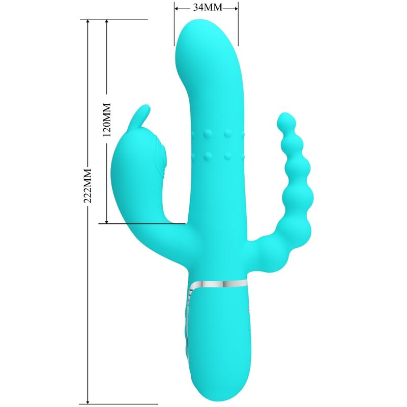 PRETTY LOVE - CAMMY 4 EM 1 VIBRADOR TRIPLO COELHO AZUL