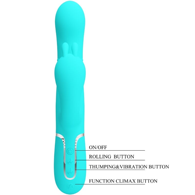 PRETTY LOVE - CAMMY 4 EM 1 VIBRADOR TRIPLO COELHO AZUL
