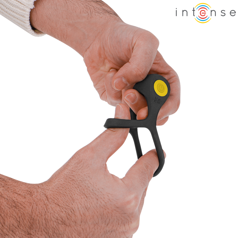 INTENSE - ALEX VIBRADOR DOBLE ANILLO PARA EL PENE 10 VIBRACIONES NEGRO