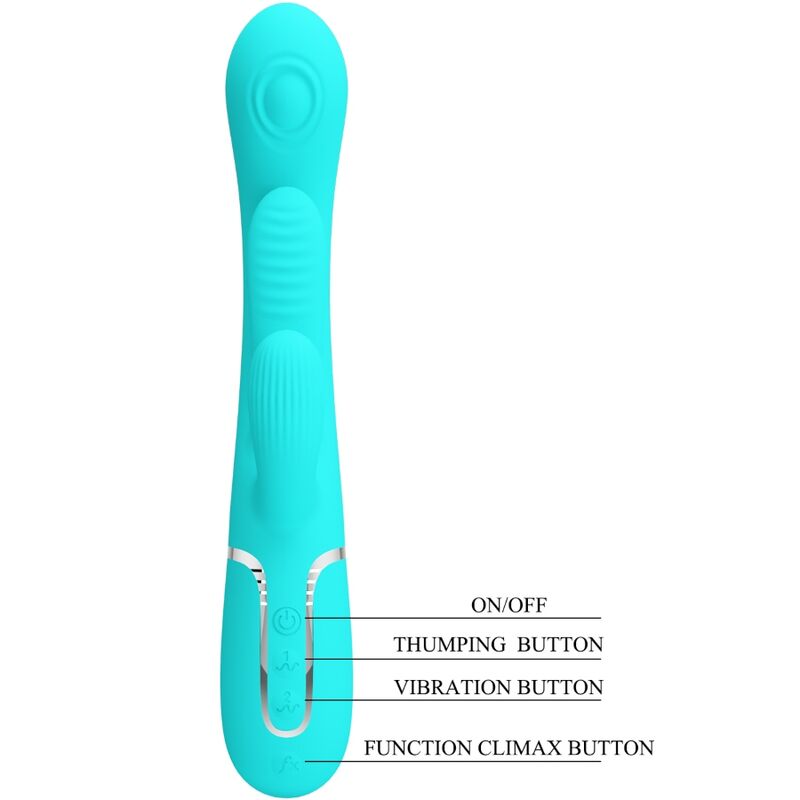 PRETTY LOVE - SHANIA TRIPLE RABBIT VIBRADOR MULTIFUNCIONAL 3 EM 1 AZUL