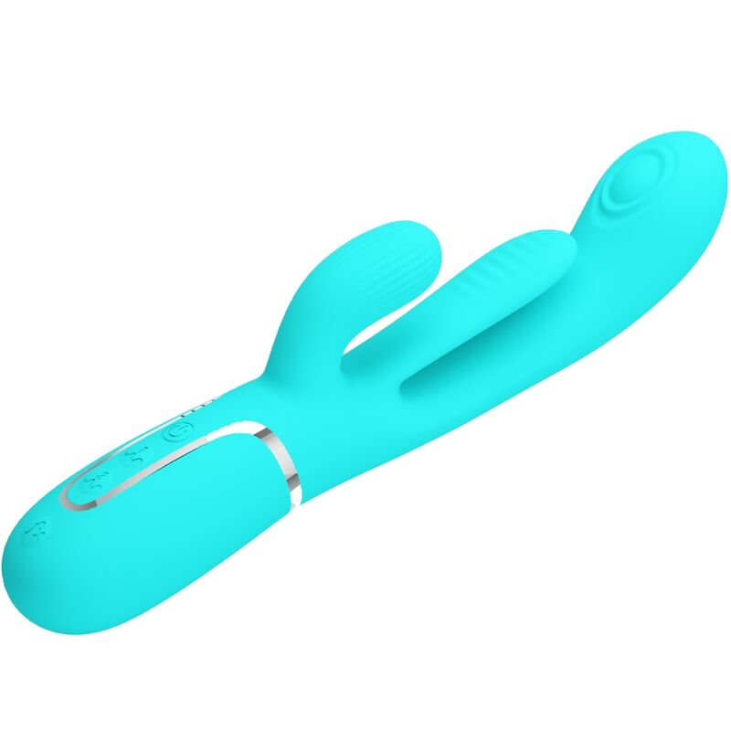 PRETTY LOVE - SHANIA TRIPLE RABBIT VIBRADOR MULTIFUNCIONAL 3 EM 1 AZUL