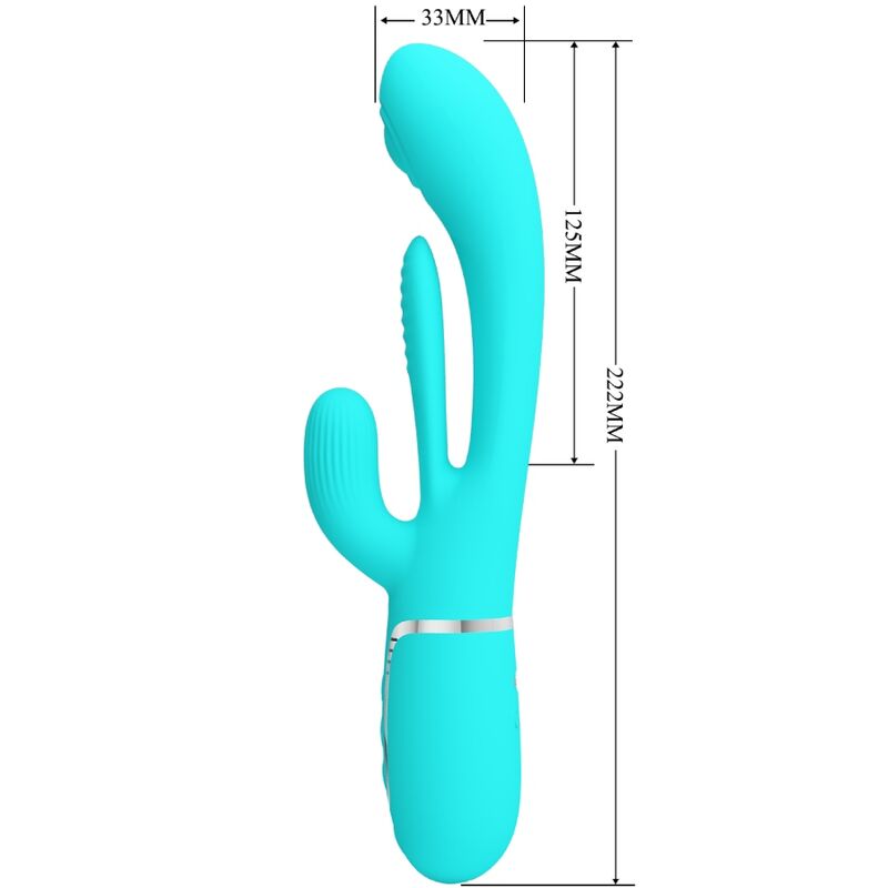 PRETTY LOVE - SHANIA TRIPLE RABBIT VIBRADOR MULTIFUNCIONAL 3 EM 1 AZUL