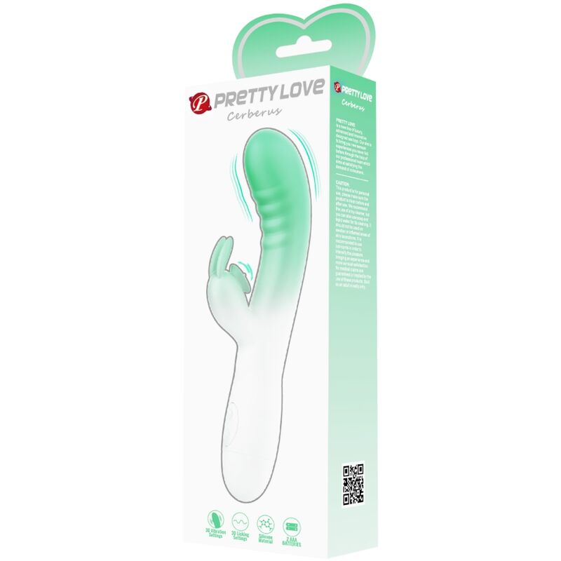 PRETTY LOVE - VIBRADOR COELHO CÉRBERO 30 VIBRAÇÕES VERDE