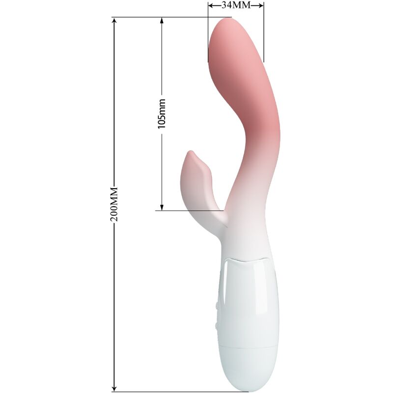 PRETTY LOVE - VIBRADOR DE PONTO G BRIGHTY + ESTIMULADOR DE CLITÓRIS 30 VIBRAÇÕES ROSA