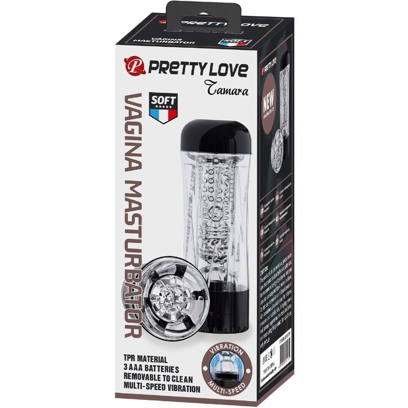 PRETTY LOVE - TAMARA VIBRADOR MULTIVELOCIDADES PARA HOMEM, PRETO