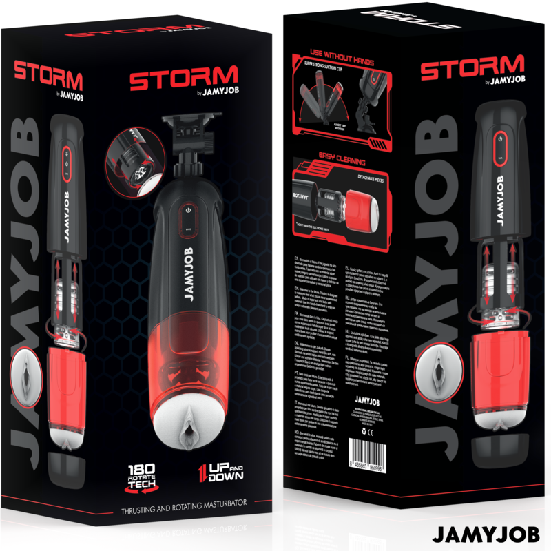 JAMYJOB - MASTURBADOR VAGINAL AUTOMÁTICO STORM 10 MODOS DE ROTACIÓN Y EMPUJE