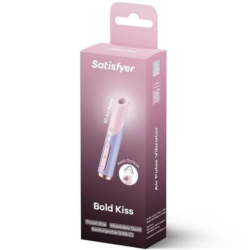 SATISFYER - ESTIMULADOR DE CLITÓRIS BOLD KISS WAVE ROSA/VIOLETA