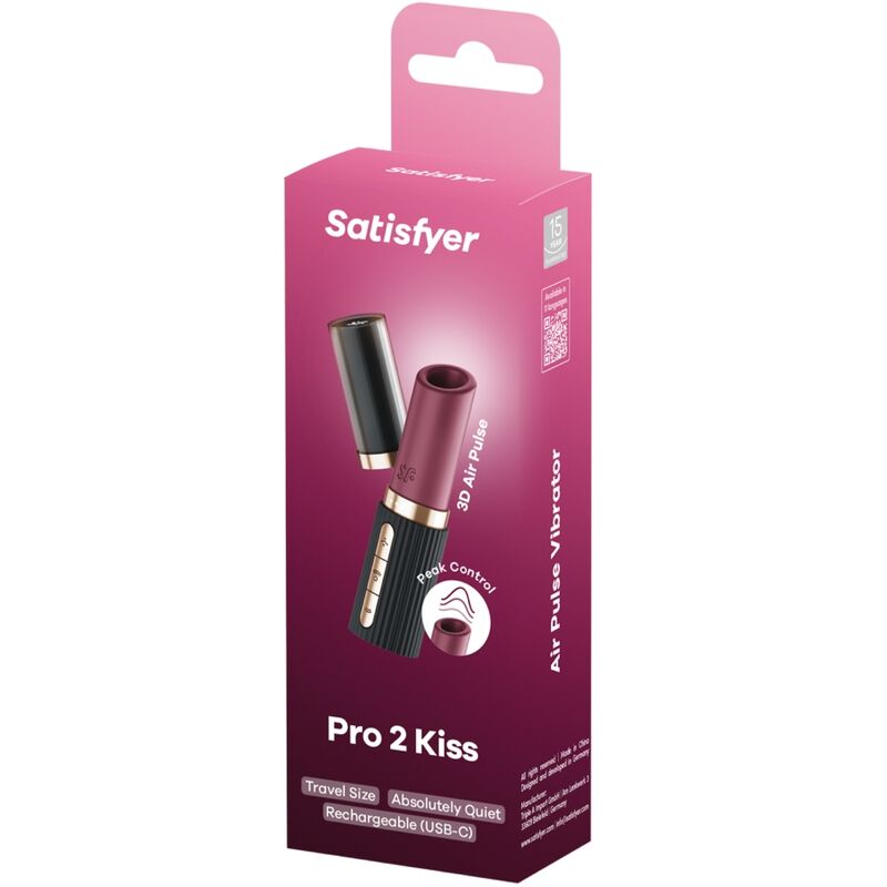 SATISFYER - PRO 2 KISS WAVE ESTIMULADOR DE CLITÓRIS GRANADA/PRETO