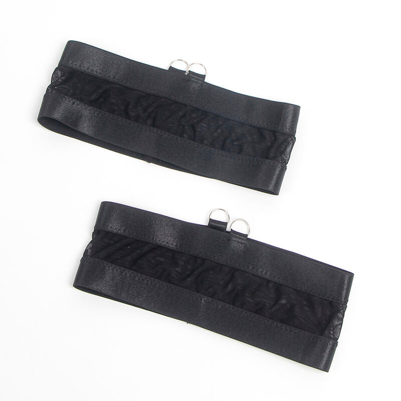 SUBBLIME - 955243 BLACK BONDAGE BRA WITH GARTER SET L/XL