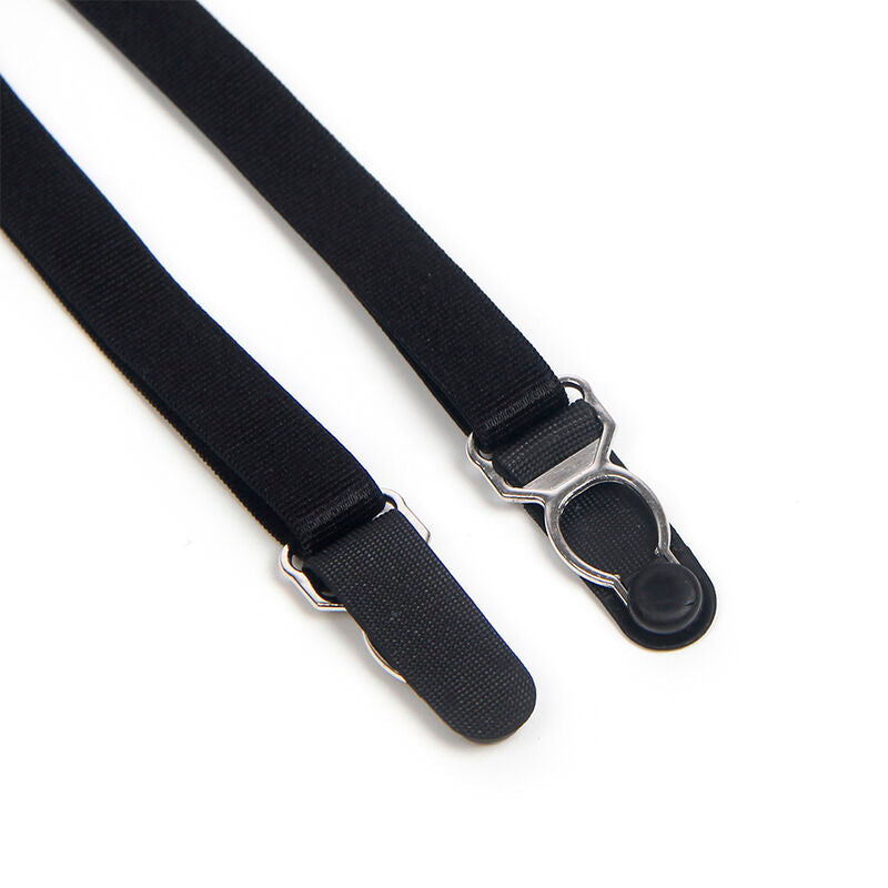 SUBBLIME - 955502 Body em renda com laços e ligas, preto, tamanho L/XL