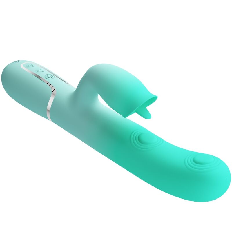PRETTY LOVE - VIBRADOR CONEJO MULTIFUNCIÓN GIGI VERDE AGUA