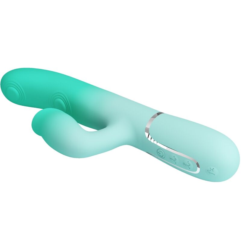 PRETTY LOVE - VIBRADOR CONEJO MULTIFUNCIÓN GIGI VERDE AGUA