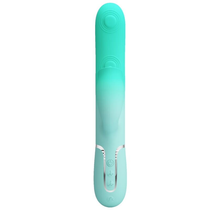 PRETTY LOVE - VIBRADOR CONEJO MULTIFUNCIÓN GIGI VERDE AGUA