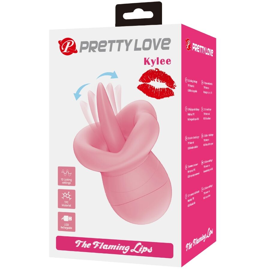 PRETTY LOVE - KYLEE ESTIMULADOR DE CLITÓRIS COM LÍNGUA 10 VIBRAÇÕES ROSA NUDE