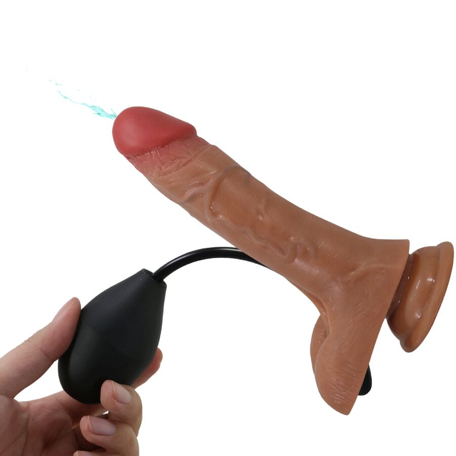 PRETTY LOVE - CALCINHA UNIVERSAL COM DILDO VIBRATÓRIO E EJACULATIVO DE 15,5 CM MULATO