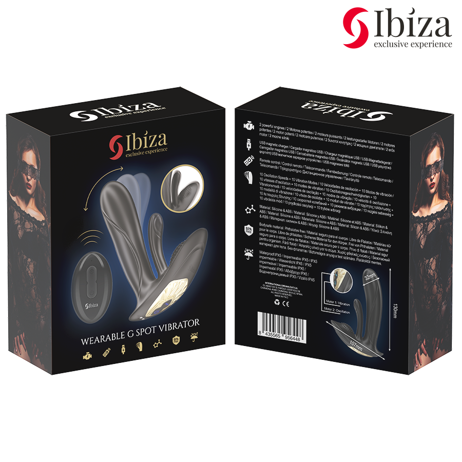 IBIZA - WEARABLE VIBRATOR WITH G-SPOT AND CLITORIS STIMULATION WITH REMOTE CONTROL