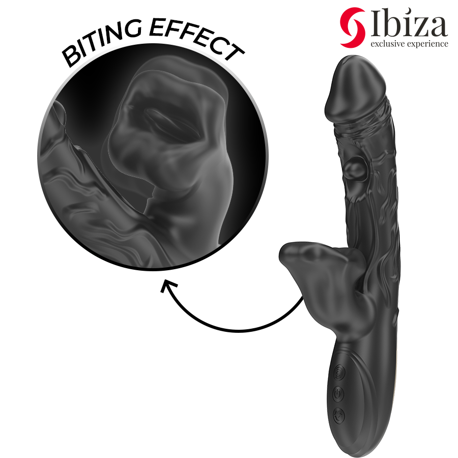 IBIZA - VIBRATOR AND CLITORIS STIMULATOR WITH BITING AND ROTATION EFFECT