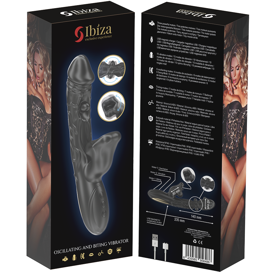 IBIZA - VIBRATOR AND CLITORIS STIMULATOR WITH BITING AND ROTATION EFFECT