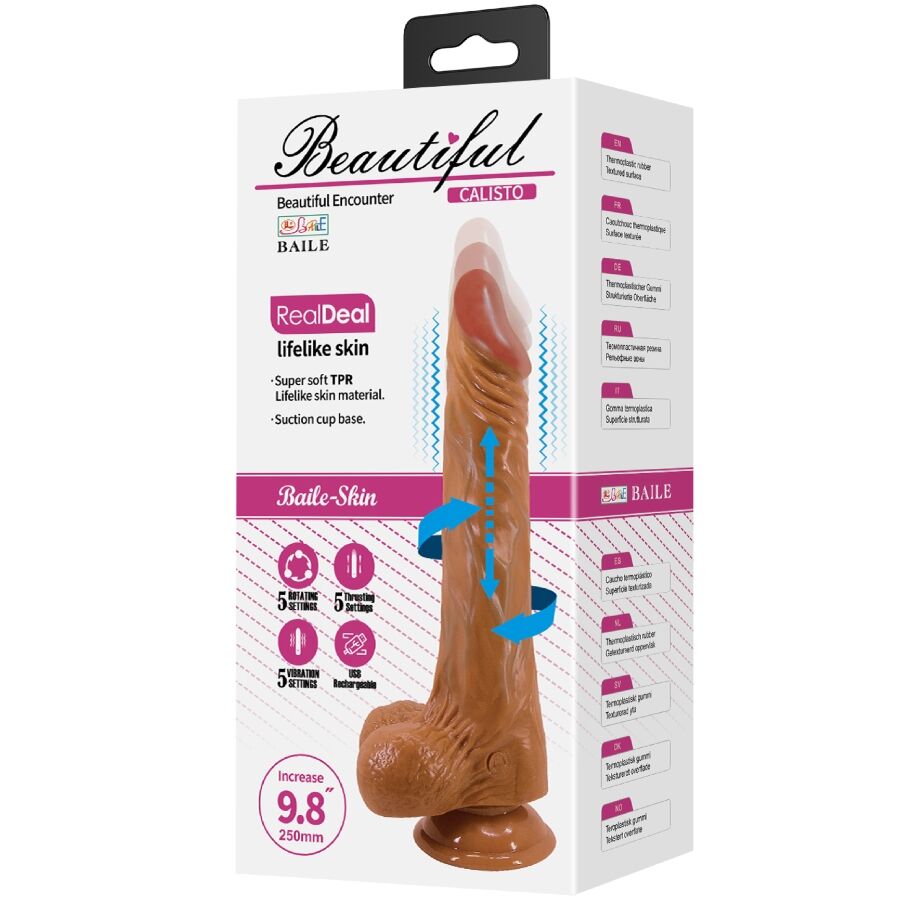 BAILE - CALISTO DILDO REALISTA 24 CM COR DE CARNE