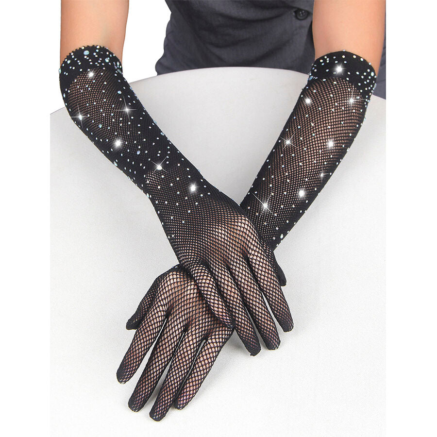 SUBBLIME - 957469SHINE TRANSPARENT GLOVES BLACK S/M