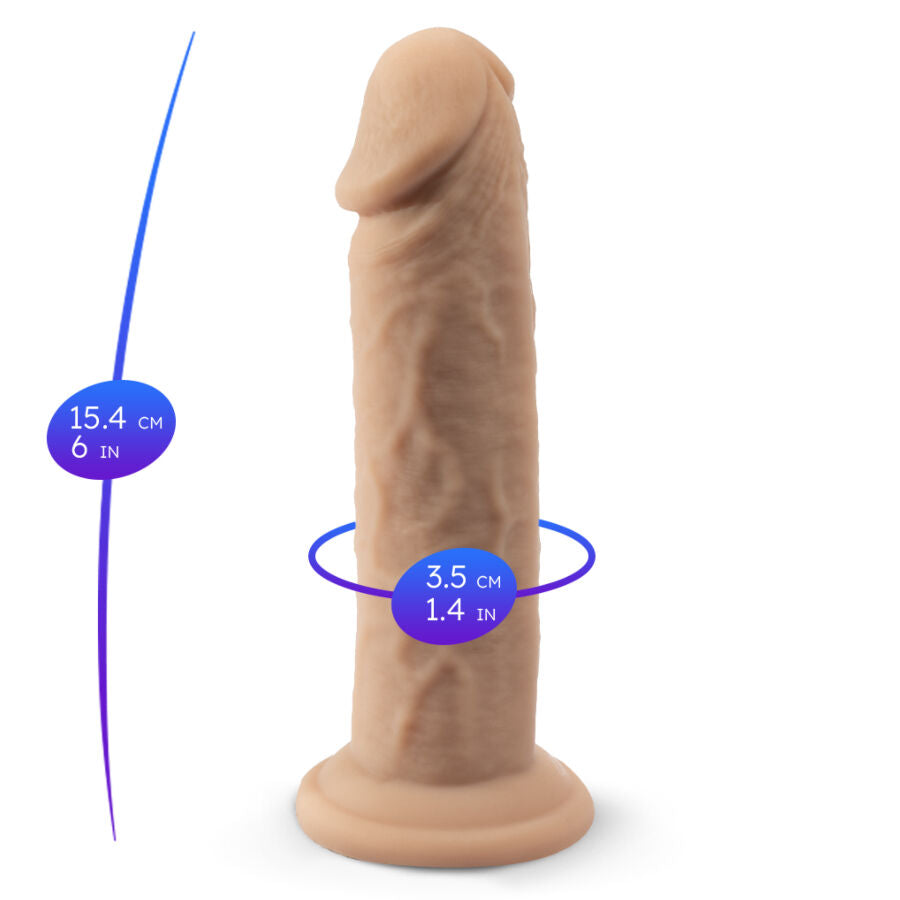 SILEXD - Pénis realista modelo 2 em silicone termorreativo premium, 15,4 cm