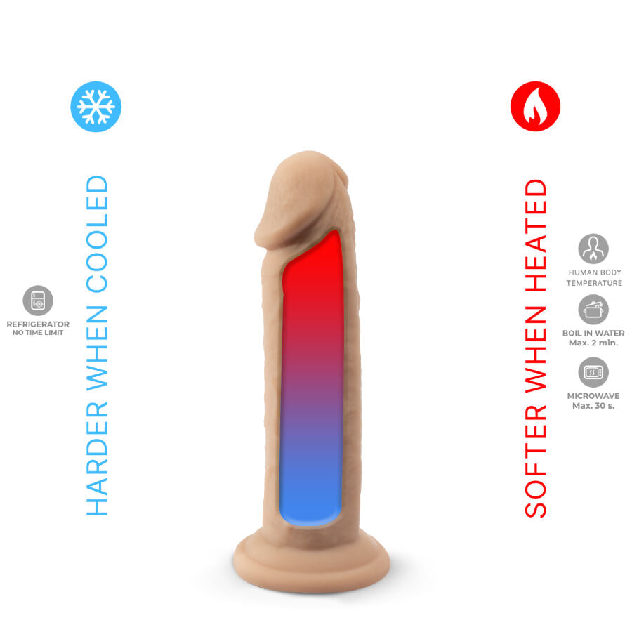 SILEXD - Pénis realista modelo 2 em silicone termorreativo premium, 15,4 cm