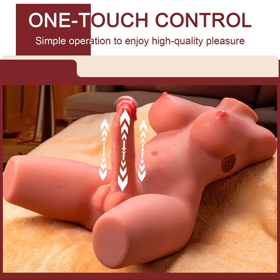 XISE - MIAH LADY BOY TORSO FEMENINO CON DILDO CON VIBRACIÓN Y EMPUJE 55 CM