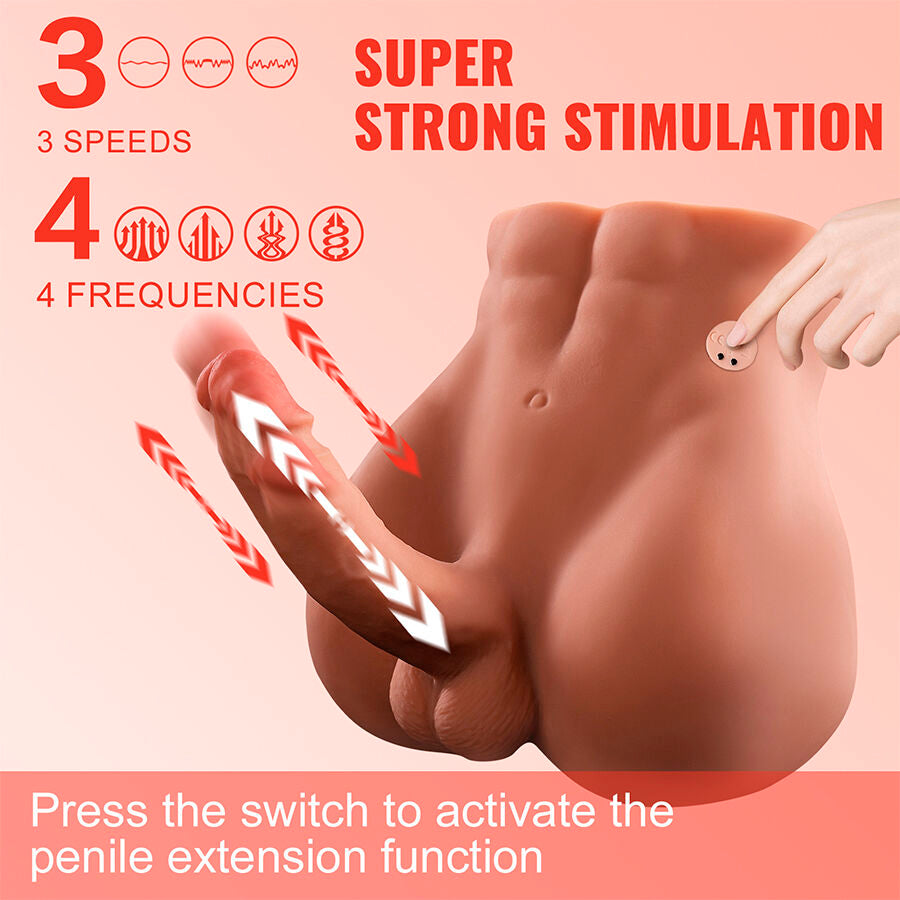 XISE - BERTLETT DILDO ASS REALISTIC DILDO AND ANUS MASTURBATOR FRONT POSITION WITH THRUSTING 18 CM