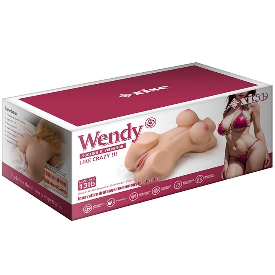 XISE - WENDY SUCKING TORSO FEMININO COM VIBRAÇÃO E CONTROLO REMOTO 6 KG