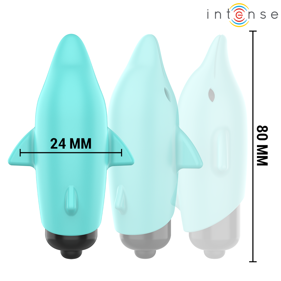 INTENSE - ECHO VIBRATING BULLET DOLPHIN BLUE 8 X 4,7 CM