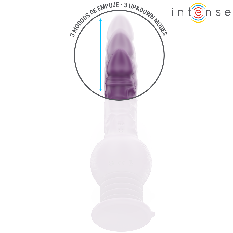 INTENSE - VIBRADOR MULTIFUNCIÓN TATUM CON VIBRACIÓN ARRIBA Y ABAJO 24 CM MORADO