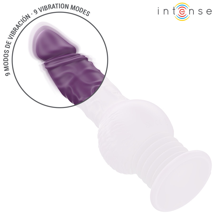 INTENSE - VIBRADOR MULTIFUNCIÓN TATUM CON VIBRACIÓN ARRIBA Y ABAJO 24 CM MORADO