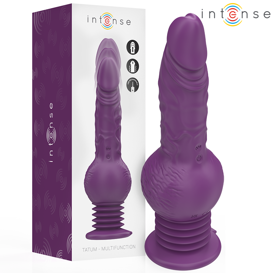 INTENSE - VIBRADOR MULTIFUNCIÓN TATUM CON VIBRACIÓN ARRIBA Y ABAJO 24 CM MORADO