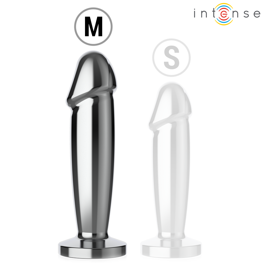 INTENSE - PLUG ANAL COM 10 VIBRAÇÕES, DILDO DE METAL COM CONTROLO REMOTO M