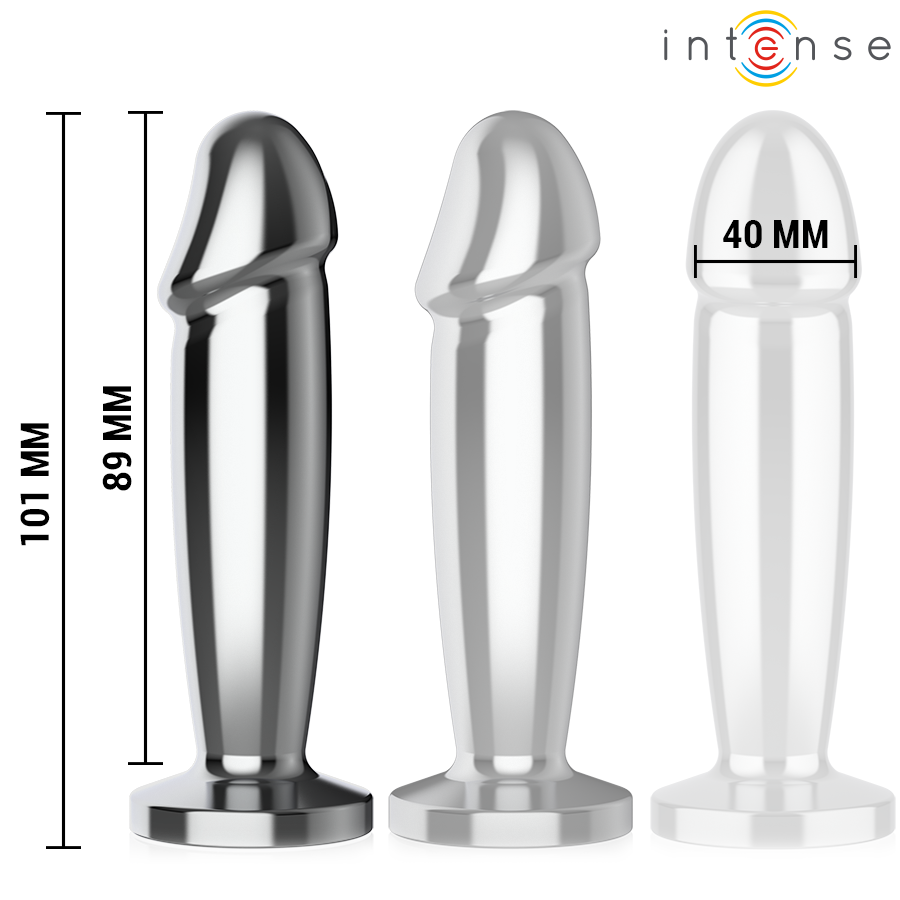 INTENSE - PLUG ANAL COM 10 VIBRAÇÕES, DILDO DE METAL COM CONTROLO REMOTO M